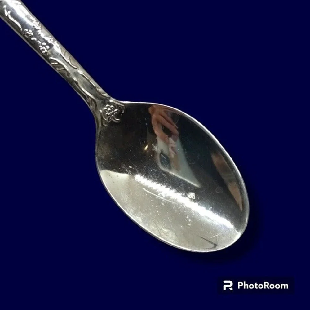 International Silver-WM Rogers & Sons Enchanted Teaspoons-Silver Plate-Floral